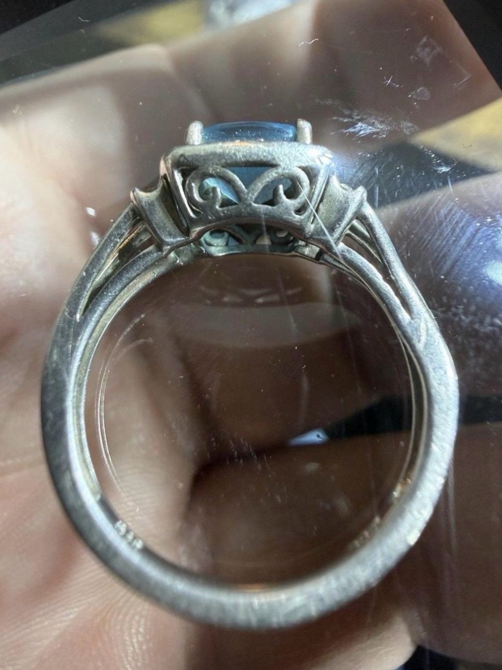 Sterling blue stone ring